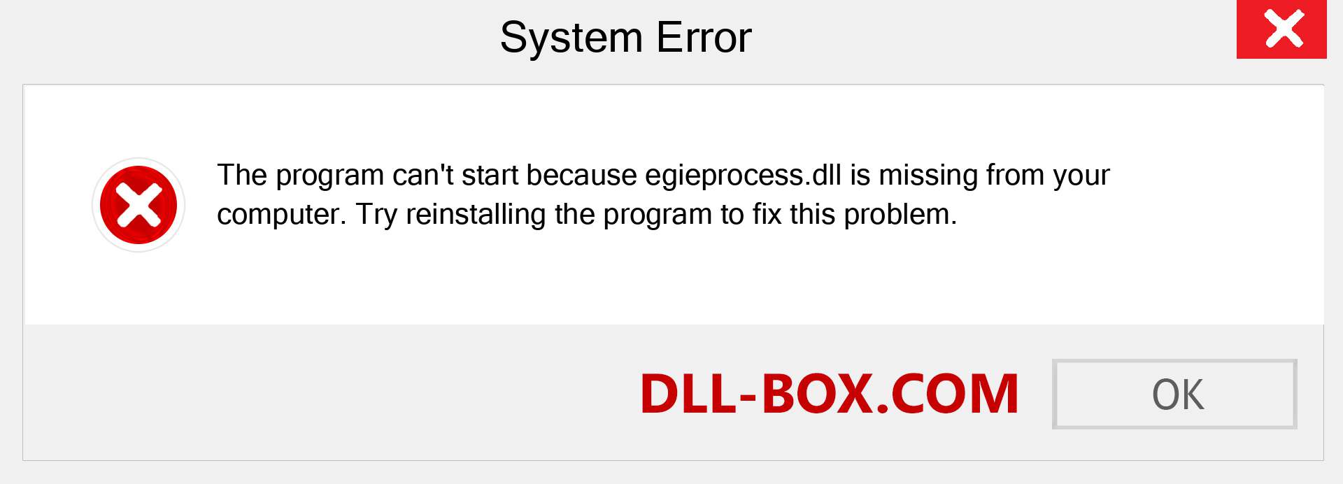  egieprocess.dll file is missing?. Download for Windows 7, 8, 10 - Fix  egieprocess dll Missing Error on Windows, photos, images